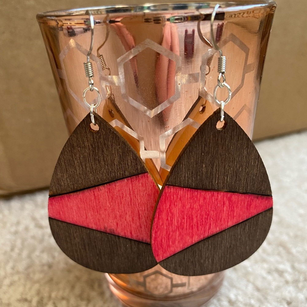 Wood Burned Earrings